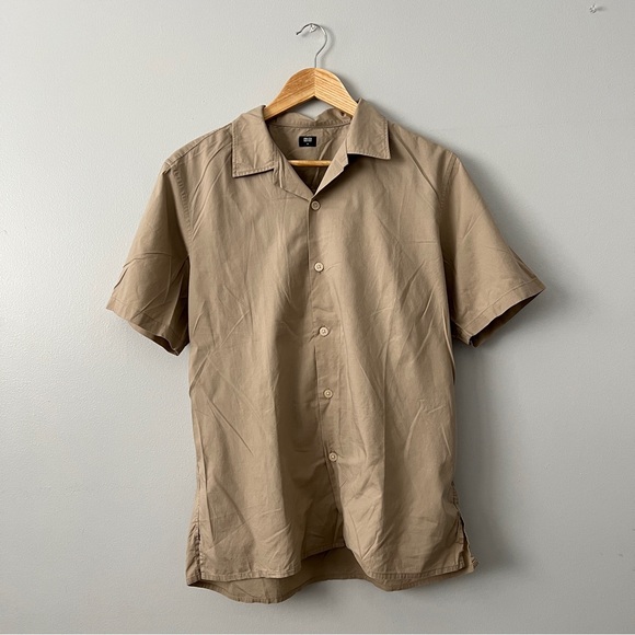 Uniqlo Brown Button Down Short Sleeve Polo - Medium - Picture 2 of 12